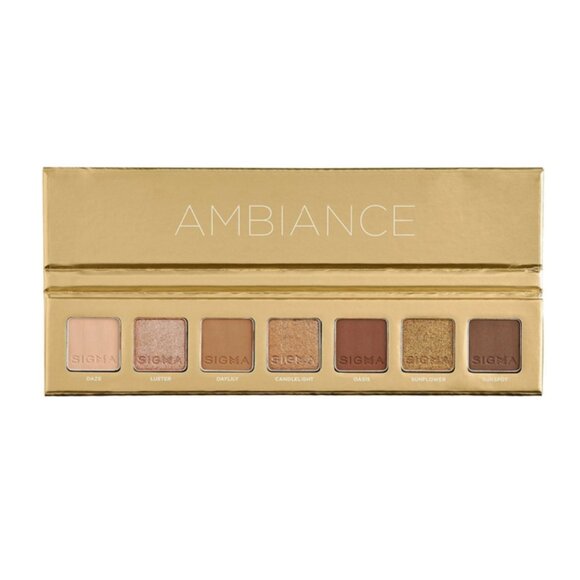 Sigma Beauty Ambiance Eyeshadow*Palette~7 Luminous Neutral & Gold Shades NIB - Picture 10 of 11